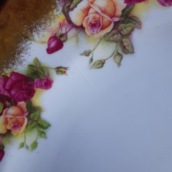 1940s Royal Chelsea Cake Plate, Teacup & Saucer, Golden Rose Bone China Vintage - Picture 14 of 14